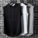 Men's Clothing Style Street Hooded Vest Men's Trendy Brand Hooded Sleeveless T Shirt Men's Sleeveless Sweater Hoodie Summer Vest Thin Section_viptrois.com