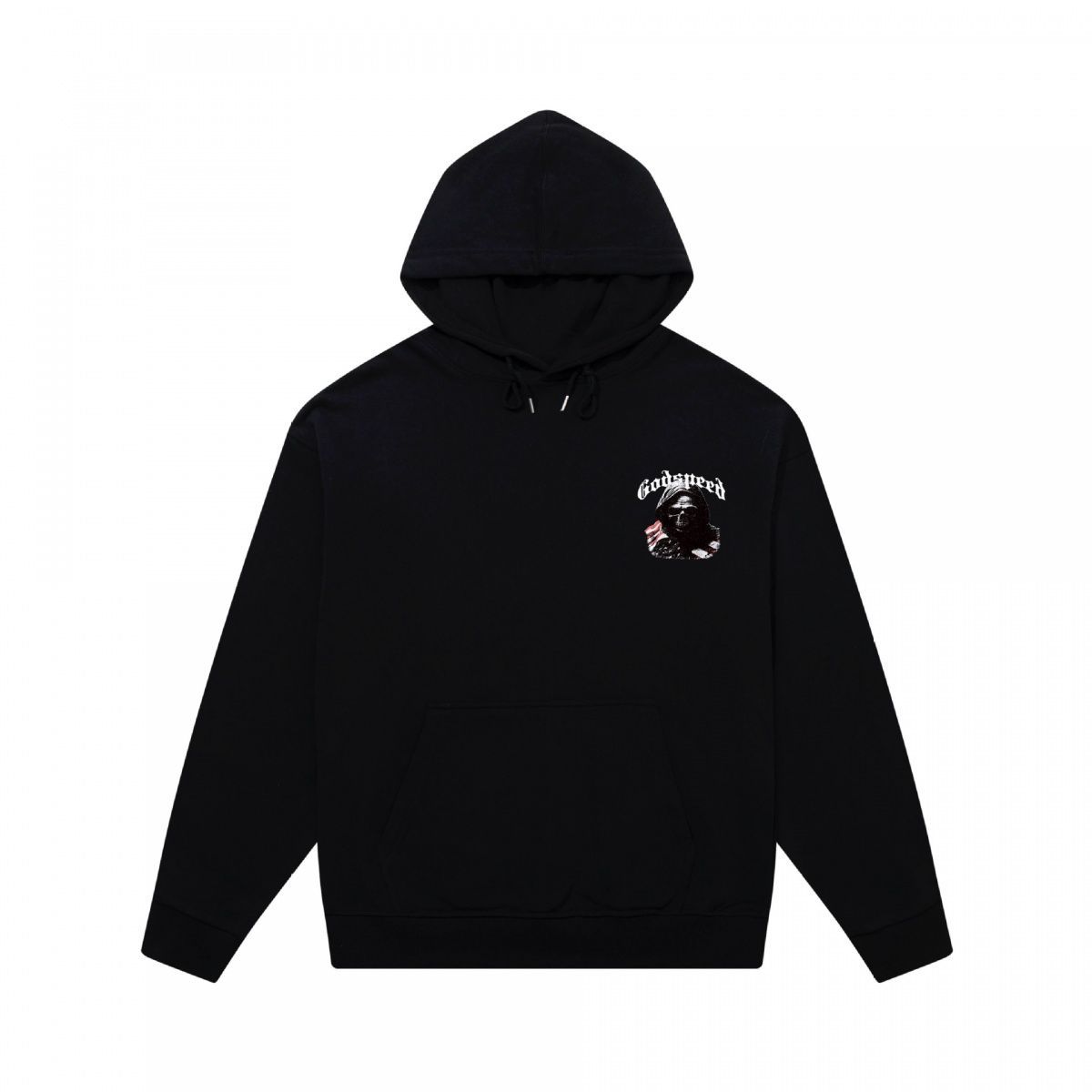 Skull Print Heavy Cotton Unisex High Street Hooded Sweatshirt Long Sleeve Fashion_viptrois.com
