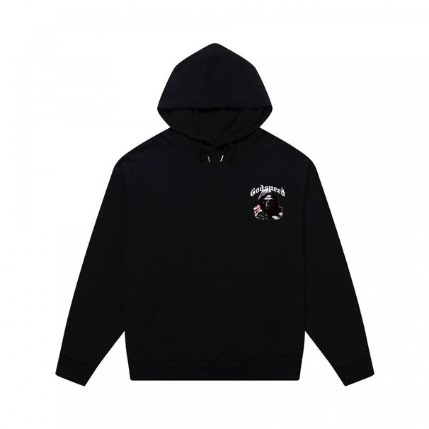 Skull Print Heavy Cotton Unisex High Street Hooded Sweatshirt Long Sleeve Fashion_viptrois.com