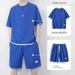 Men's Clothing Summer Simple Short Sleeved T Shirt Men's Clothing Set With Handsome Trendy Sports Clothes_viptrois.com