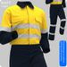 Men's Clothing Pure Cotton Jumpsuit Reflective Suit Labor Protection Clothing Reflective Strip Crew Work Wear_viptrois.com