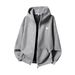 Men's Streetwear Hooded Zip-Up Sweatshirt With Letter Embroidery, Heavyweight Pullover For Fall, Oversized Casual Jacket_viptrois.com