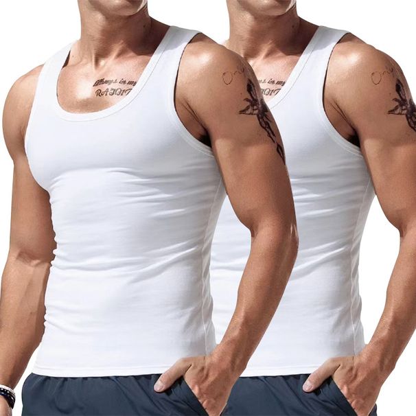 Men's Trendy Sports Fitness Vest American Style Inner Wear Hurdle Sweatshirt Multi Color For Spring And Summer Bottoming_viptrois.com