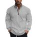 Men's Clothing American Retro Casual Stand Up Collar Zipper Pullover Loose Knitted Heavy Stitching Jacquard Autumn And Winter Long Sleeved Sweatshirt_viptrois.com