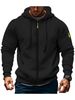 Pure Pure Cross-Border Spring And Autumn Men's Hoodie Zipper Multi-Pocket Embroidered Badge Pullover Sports Casual Sweatshirt_viptrois.com