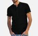Men's Stand Collar Short-sleeved V-neck Cotton And Linen Shirt_viptrois.com
