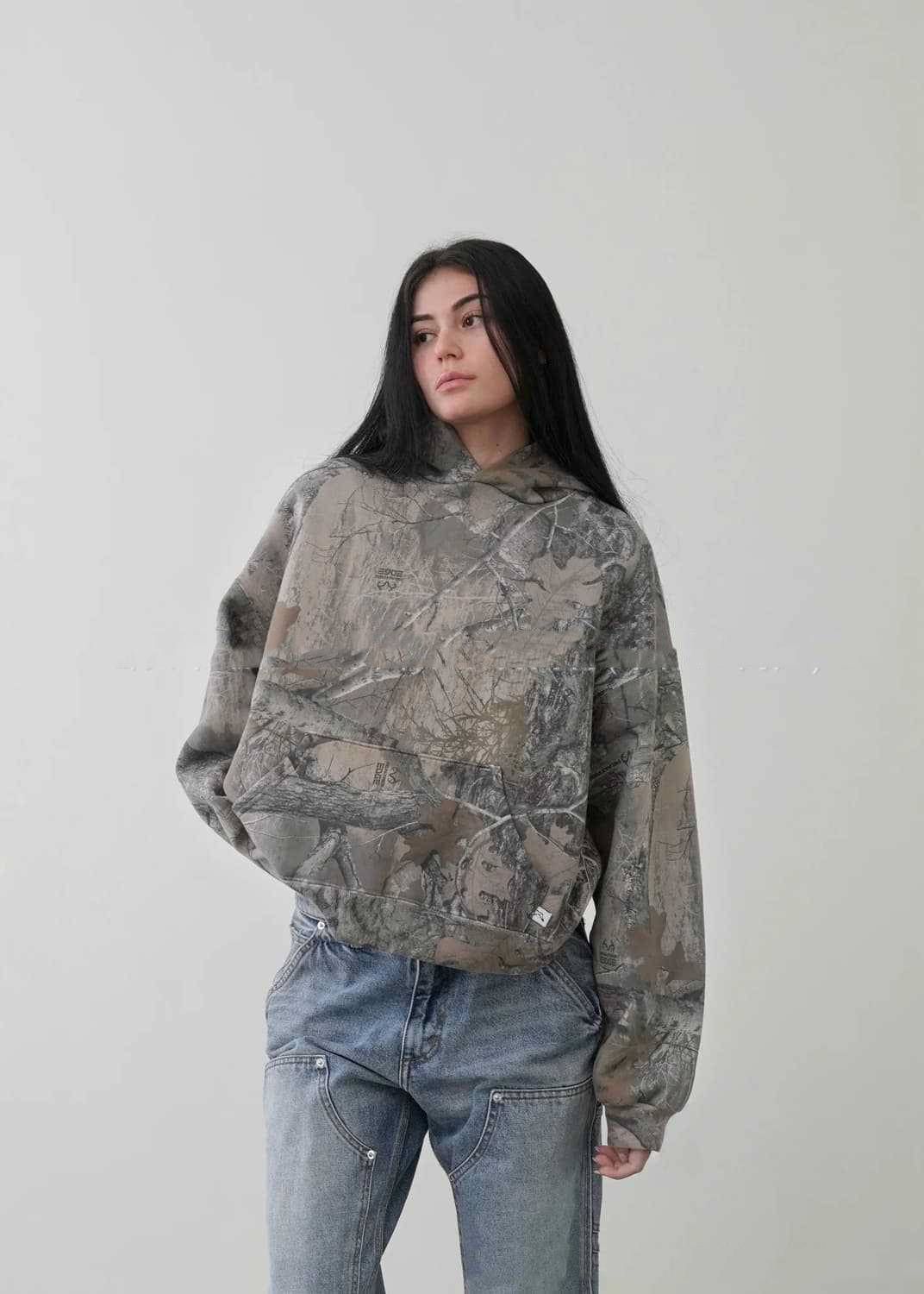 Fashionable Hooded Camouflage Maple Leaf Sweatshirt Spring And Autumn New Retro Men's And Women's Sweatshirt Carpusis_viptrois.com