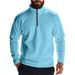 2025 Fashion Outerwear Men's Stand Collar Half Zipper Pure Color Long Sleeve Casual Loose Polar Fleece Sweatshirts_viptrois.com