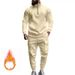 Herrenbekleidung 25 Jahre Herrenmodetrend Herren Casual Plus Samt warmer Reißverschluss Stehkragenanzug_viptrois.com