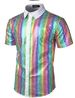 Summer 2023 Clothing, Formal Sequin Buttoned Shirts, Performance Party Short Sleeved Men's And Women's Dance Clothes,_viptrois.com