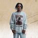 Men's Hooded Sweatshirt, Fleece Lined, Thickened, Trendy Brand, Plaster Nun Print, Loose Fit Pullover Hoodie_viptrois.com