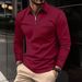 Men's Clothing Autumn Polo Shirt Zipper Pocket Men's Long Sleeved Sports Polo Shirt_viptrois.com
