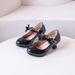 Girls High Heels Princess Shoes 2024 Spring And Autumn Models Medium And Large Children Red Student Performance Dance Shoes Small Leather Shoes_viptrois.com