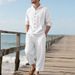 Men's Linen Hooded Shirt & Pants Set - Breathable Beachwear For Spring & Summer Fashion Trends Hot-selling_viptrois.com