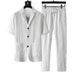Men's Clothing High End Short Sleeved Casual Suits New Summer Models Slim Fit Light Luxury Korean Style Suits Two Piece Suits Handsome Men_viptrois.com