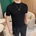 Wholesale Summer New Knitted Ice Silk Men's Short-sleeved T-shirt Korean Version Slim-fit Round Neck T-shirt Thin T-shirt Half-sleeved_viptrois.com