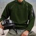Men's Techwear Heavyweight Sweatshirt - Urban Utility Pullover With Dual Zippers & Arm Pocket_viptrois.com