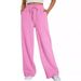 Men's Clothing Sweatpants Casual Wide Leg Sports Pants Elastic Drawstring Loose Trousers_viptrois.com
