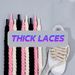 Shoelaces One Three Strand Rope Shoelaces Thick Round Black Warrior Black Beige 7mm Shoelace Rope_viptrois.com