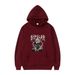 Gothic Bear Print Hooded Sweatshirt - Y2K Retro Style Fleece-Lined Unisex Pullover For Teens, Oversized Fit, Soft Polyester, Streetwear Casual_viptrois.com