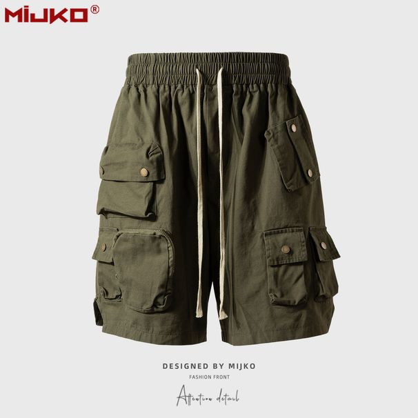 Men's Clothing Spring And Summer Foam Elastic Functional Casual Pants Epidemic Style Multi Pocket Shorts_viptrois.com