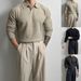 Men's British-Style Knit Blazer Sweater – Slim Fit Shirt Collar Pullover (Apricot/Black/Grey, M-XXXL)_viptrois.com