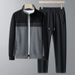 Men's Clothing Spring and autumn middle aged and elderly men's casual sports suit autumn and winter sweater cardigan jacket two piece dad suit_viptrois.com