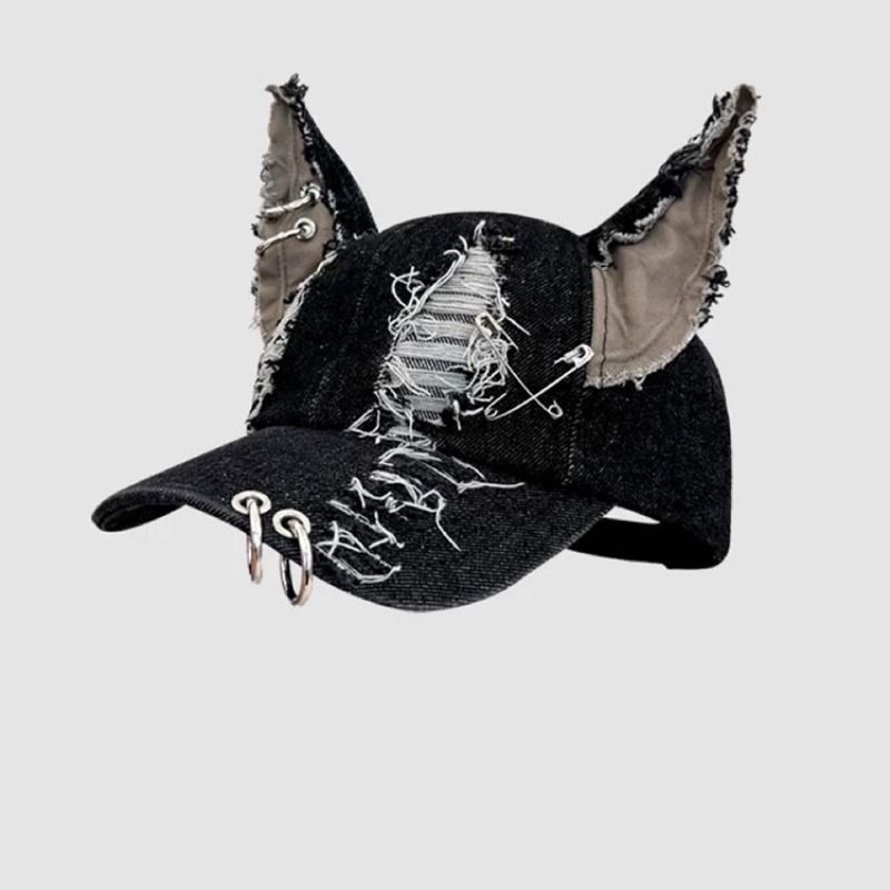 NEUE Y2k Hot Girl Graffiti Jeans Kaninchen Ohren Cowboy Baseball Hut Waschen Graffiti Hip Hop Cap Frauen Männer Party Team Baseball Kappe_viptrois.com