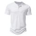 2024 Summer New Men's Bamboo Knot Henry Button Casual Solid Color Slim Fit Short Sleeve T-Shirt_viptrois.com