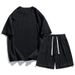 Round Neck Short Sleeve Shorts Summer Sports Men's T-Shirt Trendy Loose Set_viptrois.com
