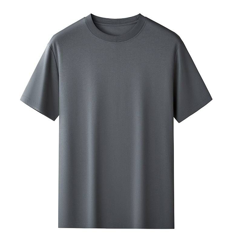 Men's Clothing Light Luxury Liquid Cool Round Neck Short Sleeved T Shirt For Mensmall White T Shirt_viptrois.com