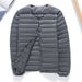 This Is A New Lightweight Down Jacket For Men With A Collarless, Warm Inner Lining. It Is A Large-sized Winter Coat With A Round Neck And V-neck_viptrois.com