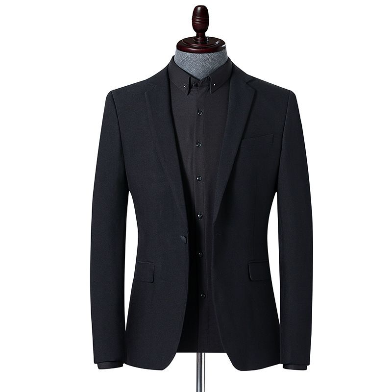 Men's Clothing casual suits spring and autumn new youth black one button slit small suits _viptrois.com