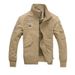 Men's Military-Inspired Casual Jacket – Lightweight Cotton Field Coat With Wrinkle-Resistant Finish (Khaki, Olive, Black) | Relaxed Fit_viptrois.com