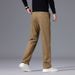 Men's Stretch Comfort Fit Straight Leg Dress Pants For Business Casual & Office Wear - Mid Rise Elastic Waist Slim Fit Trousers In Black Navy Khaki_viptrois.com