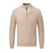 Men's Clothing Cable Knit Zip-Neck Sweater - Casual Pullover For Autumn & Winter | Slim Fit, V-Neck, Long Sleeve | Machine Washable Polyester-Cotton_viptrois.com