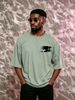 100% Cotton 190g Bold Letter Graphic Print Short Sleeve Crew Neck Casual Daily Wear Men Summer T-Shirt_viptrois.com