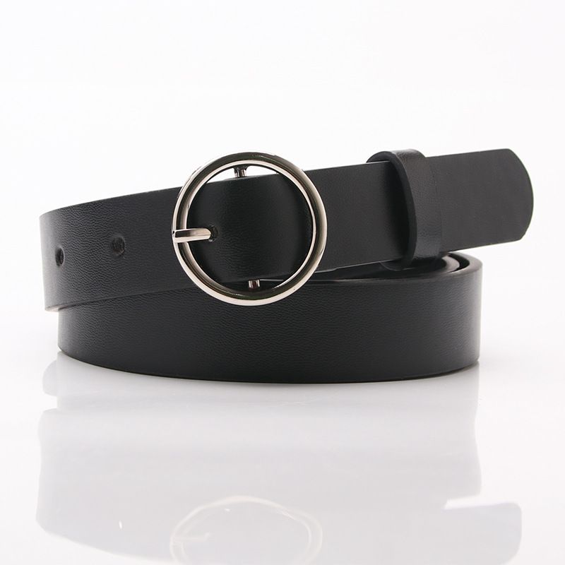 Women's belts are simple and versatile round buckles, new fashion decorative belts for women, students' style jeans belts for women_viptrois.com