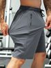 Men's Breathable Nylon Spandex Summer Shorts - High Elasticity, Waist Drawstring, Zipper Pockets, Navy Blue, Ideal For Gym, Hiking_viptrois.com