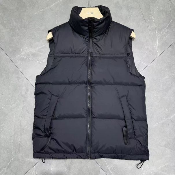 Autumn And Winter New Warm Cotton Vest Solid Color Thickened Casual Vest Stand-up Collar Jacket Cold Vest_viptrois.com