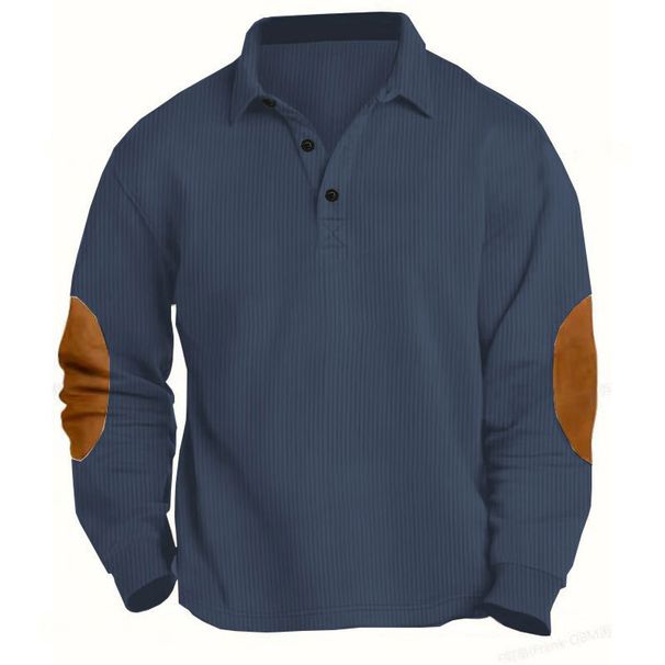 Men's Clothing Spring And Autumn Long Sleeved Lapel Polo Shirt Sweater T Shirt Bottom_viptrois.com
