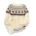 Unisex Fair Isle Knit Sweater - Winter Warm Crew Neck Pullover, Stylish & Cozy American Design For Men & Women_viptrois.com