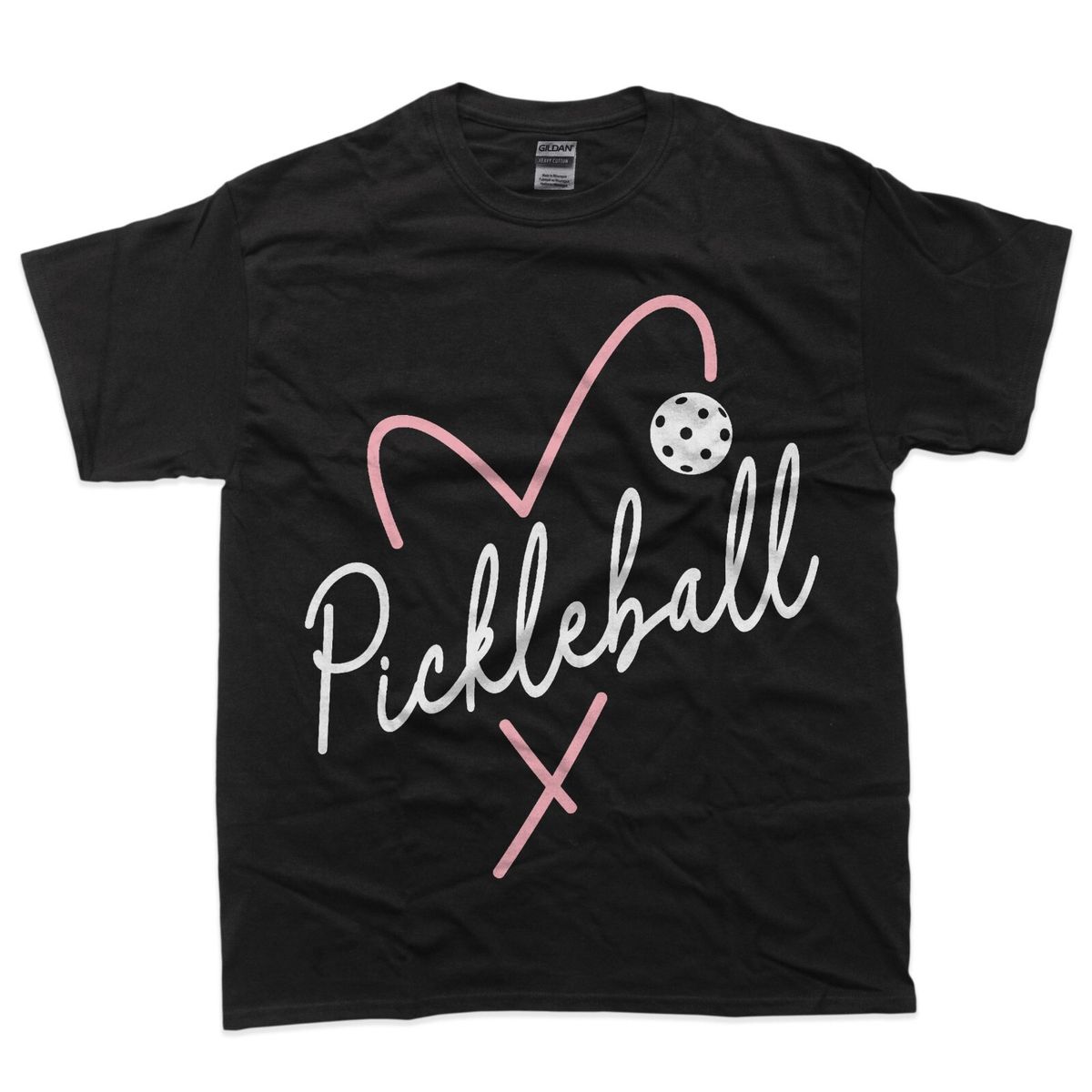 Valentine's Day Pickleball Heart Funny Heart Shape Women T-Shirt Mens Womens Tees Top_viptrois.com