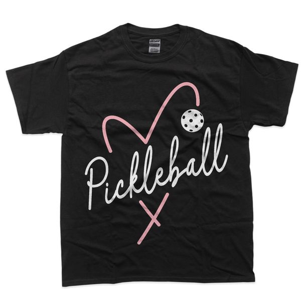 Valentine's Day Pickleball Heart Funny Heart Shape Women T-Shirt Mens Womens Tees Top_viptrois.com