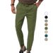 Men's Clothing Men's Business Casual Pants - Straight Fit Office Trousers With Stretch, Wrinkle-Resistant Polyester Blend - S To XXXL_viptrois.com