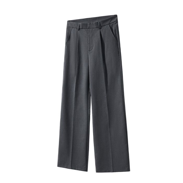 Men's Clothing Spring And Summer New TR Pleated A Line Casual Wide Leg Loose Straight Casual Trousers Men's Cleanfit Trend_viptrois.com