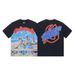 High Street Trendy Brand Heavy-Duty Washed Distressed Skull Letter Print_viptrois.com