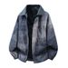 Men's Retro Winter Down Jacket With 90% White Duck Feather, Loose-Fit Polyester Coat For Casual & Outdoor (Coffee, Oxford Blue)_viptrois.com