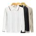Men's Breathable Color-Block Knit Polo Shirt - Stretch Fit Business Casual Pullover With Contrast Collar (S-5XL)_viptrois.com