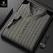 Run'enboro Ice Silk Brocade Ammonia Traceless Non Ironing Vertical Striped Light Business Middle Aged Men's Shirt Cd4_viptrois.com